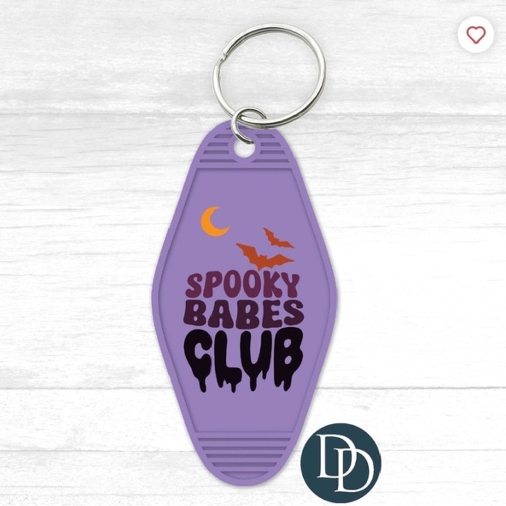 Spooky babes club purple motel keychain